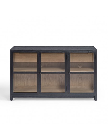Aparador roble oscuro interior natural puerta cristal 150 Aparador roble oscuro interior natural puerta cristal 150