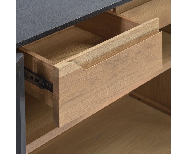 Aparador roble oscuro interior natural puerta cristal 150 Aparador roble oscuro interior natural puerta cristal 150