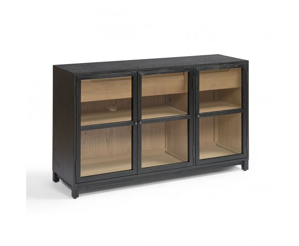 Aparador roble oscuro interior natural puerta cristal 150 Aparador roble oscuro interior natural puerta cristal 150