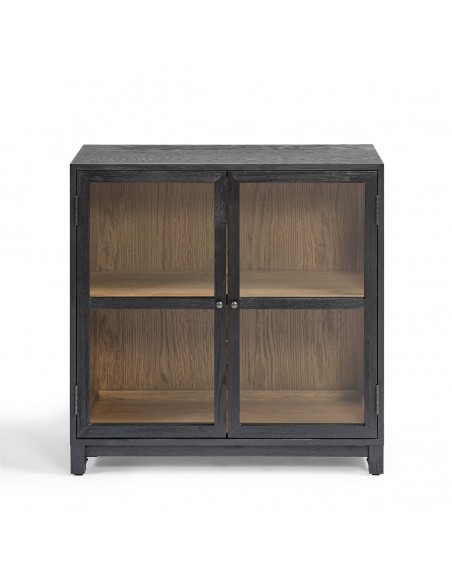 Aparador dos puertas roble oscuro e interior natural Aparador dos puertas roble oscuro e interior natural