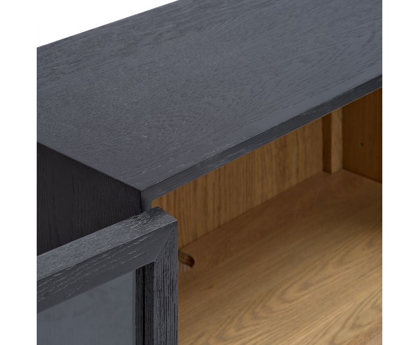 Aparador dos puertas roble oscuro e interior natural Aparador dos puertas roble oscuro e interior natural