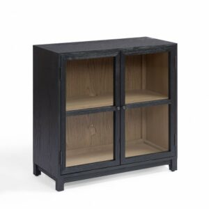 Aparador dos puertas roble oscuro e interior natural Aparador dos puertas roble oscuro e interior natural