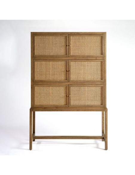 Armario de 6 puertas roble natural y puertas de rejilla Armario de 6 puertas roble natural y puertas de rejilla - Imagen 2