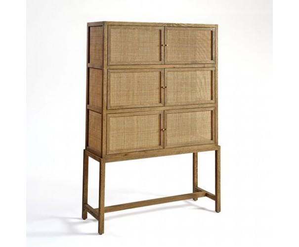 Armario de 6 puertas roble natural y puertas de rejilla Armario de 6 puertas roble natural y puertas de rejilla - Imagen 5