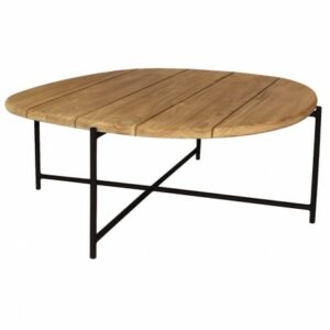 Mesa de centro de teca natural  y aluminio negro