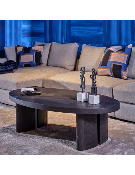 Mesa de centro ovalada roble black-brown Mesa de centro ovalada roble black-brown