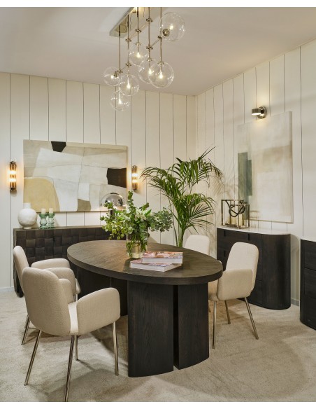 Mesa de comedor ovalada roble black-brown Mesa de comedor ovalada roble black-brown