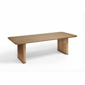 Mesa de comedor rectangular pata ratán natural