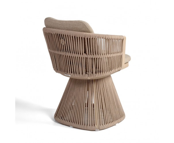 Sillón de comedor para exterior cuerda y tapizado arena Sillón de comedor para exterior cuerda y tapizado arena