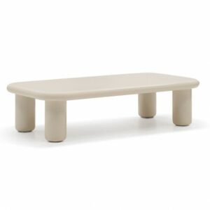 Mesa de centro rectangular blanco alto brillo