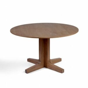 Mesa de comedor redonda acabado roble natural