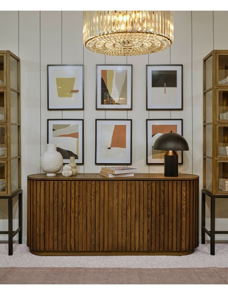 Aparador ovalado de roble alistonado Aparador ovalado de roble alistonado - Imagen 3