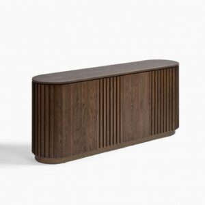 Aparador ovalado de roble alistonado Aparador ovalado de roble alistonado