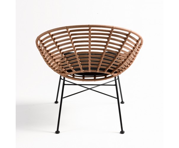 Sillón redondo ratán con pata negra Sillón redondo ratán con pata negra - Imagen 3