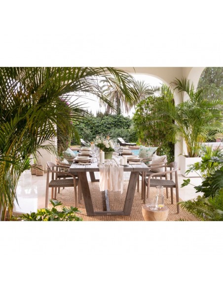 Mesa rectangular de madera para exterior Mesa rectangular de madera para exterior - Imagen 3