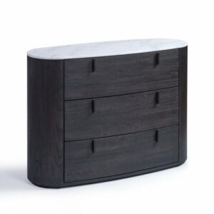 Cómoda ovalada roble black-brown 3 cajones