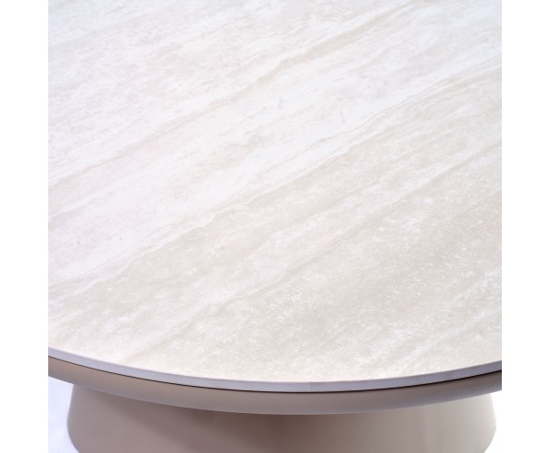 Mesa de comedor arena y sobre cerámico blanco 150 Mesa de comedor arena y sobre cerámico blanco 150