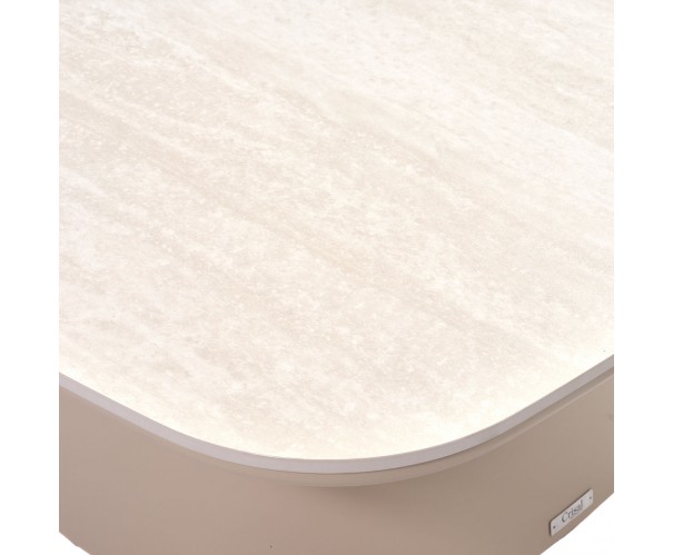 Mesa de centro arena y sobre de cerámica blanco Mesa de centro arena y sobre de cerámica blanco