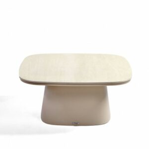 Mesa de centro arena y sobre de cerámica blanco