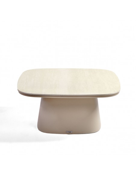 Mesa de centro arena y sobre de cerámica blanco Mesa de centro arena y sobre de cerámica blanco