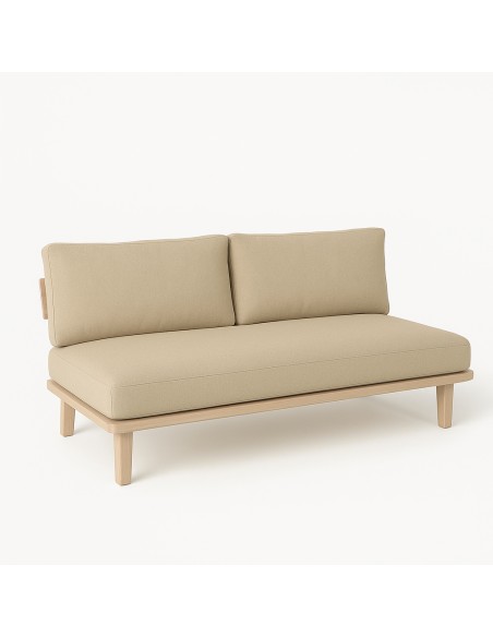 Módulo de sofa de teca y tapizado para exterior DIUM Módulo de sofa de teca y tapizado para exterior DIUM