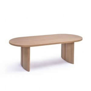 Mesa de comedor ovalada roble claro 260