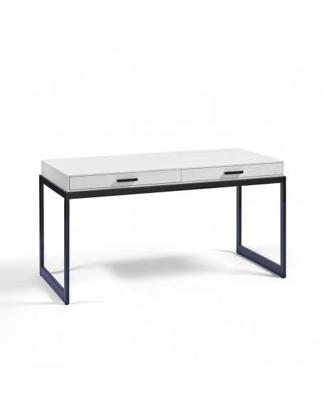 Escritorio madera blanco y metal negro Escritorio madera blanco y metal negro