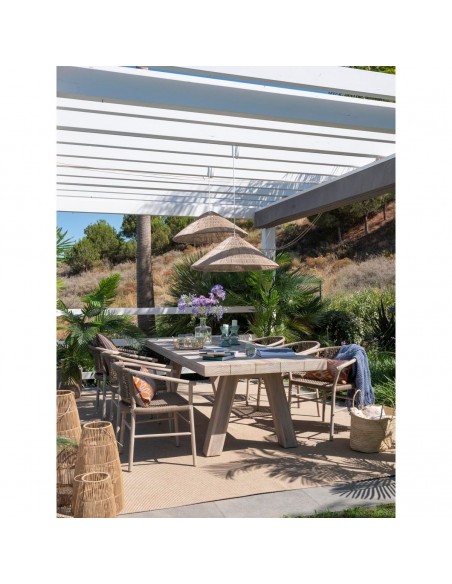 Sillón de comedor teka y cuerda camel Sillón de comedor teka y cuerda camel