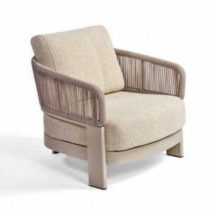 Sillón bajo de cuerda y tapizado arena Sillón bajo de cuerda y tapizado arena