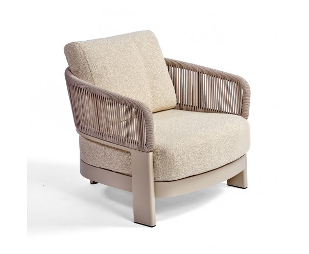 Sillón bajo de cuerda y tapizado arena Sillón bajo de cuerda y tapizado arena