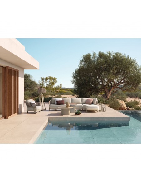 Chaise lounge cuerda y tapizado arena Chaise lounge cuerda y tapizado arena - Imagen 3