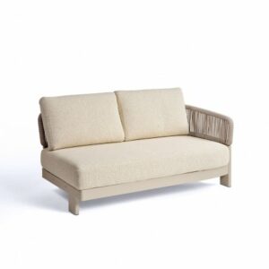 Sofá cuerda y tapizado arena brazo derecha