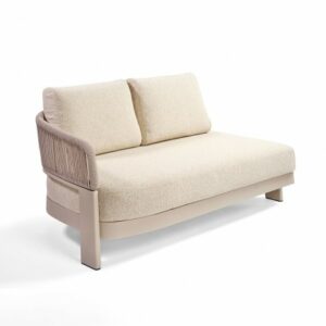 Sofá cuerda y tapizado arena brazo derecha