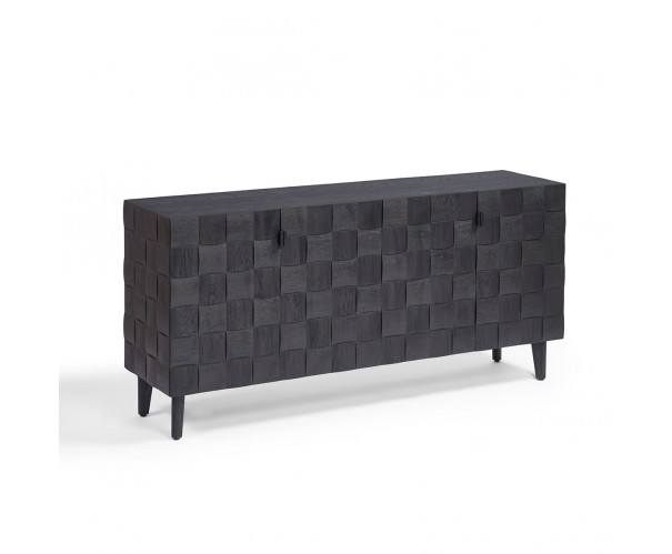 Aparador roble black brown puertas mosaico en relieve Aparador roble black brown puertas mosaico en relieve - Imagen 5