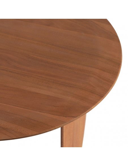 Mesa de centro redonda de teca con 3 patas Mesa de centro redonda de teca con 3 patas