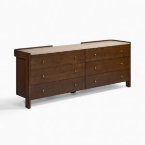 Cómoda acabada en roble marrón oscuro con 6 cajones Cómoda acabada en roble marrón oscuro con 6 cajones
