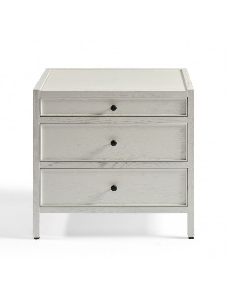 Cómoda acabado blanco y tirador negro 3 cajones Cómoda acabado blanco y tirador negro 3 cajones