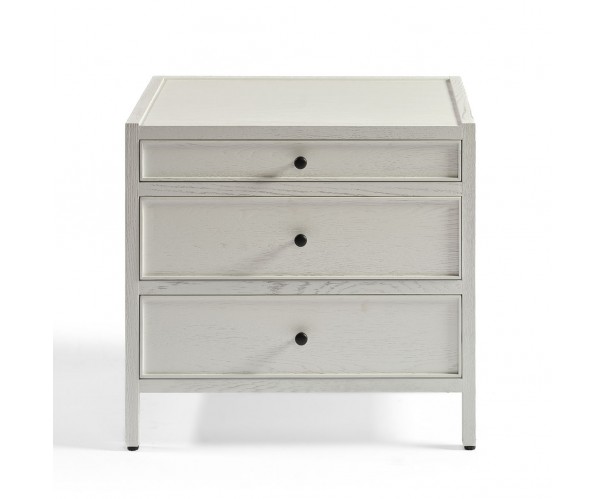 Cómoda acabado blanco y tirador negro 3 cajones Cómoda acabado blanco y tirador negro 3 cajones