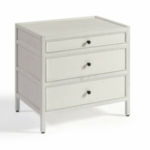Cómoda acabado blanco y tirador negro 3 cajones