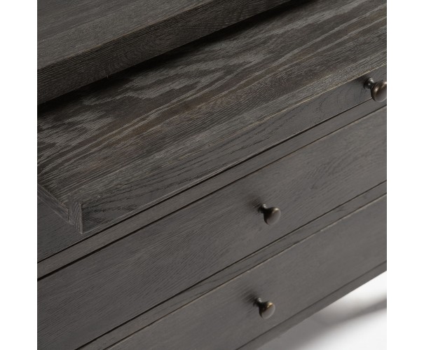 Cómoda acabado roble grisáceo 3 cajones y bandeja Cómoda acabado roble grisáceo 3 cajones y bandeja