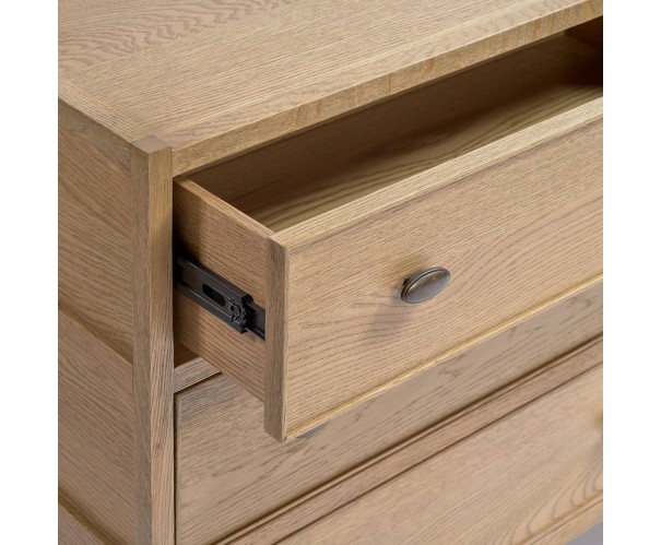 Cómoda roble natural patinado gris 6 cajones, altura 85,5 Cómoda roble natural patinado gris 6 cajones, altura 85,5