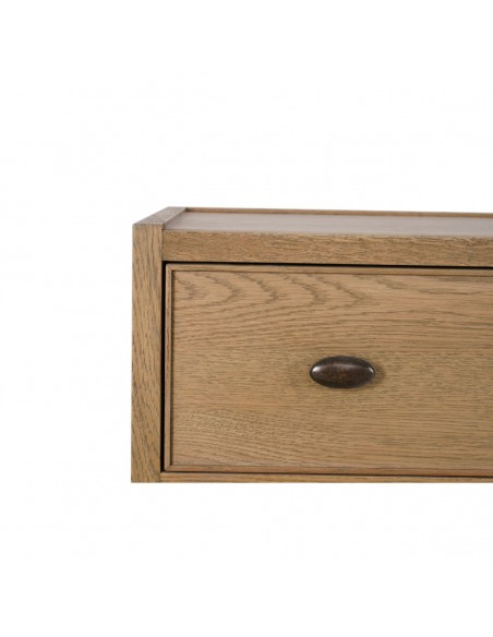 Cómoda de roble natural patinado gris con 6 cajones, altura 75 Cómoda de roble natural patinado gris con 6 cajones, altura 75