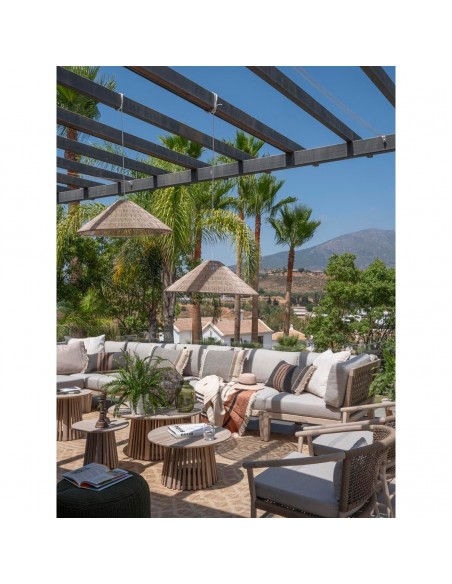 Mesa de centro de exterior con pata central palillería 90 Mesa de centro de exterior con pata central palillería 90