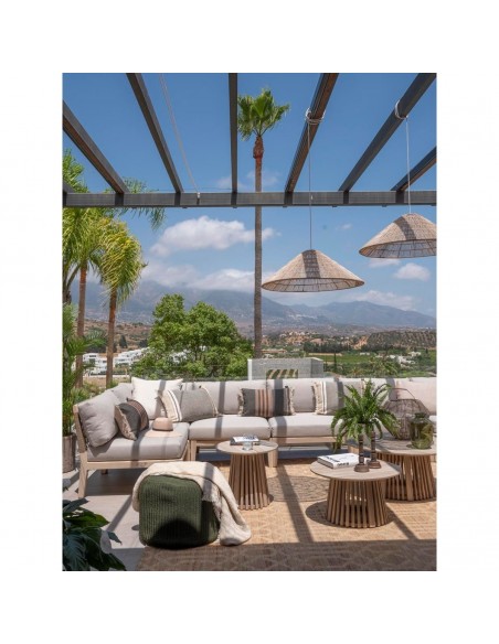 Mesa auxiliar de teca envejecida palillería 50 Mesa auxiliar de teca envejecida palillería 50