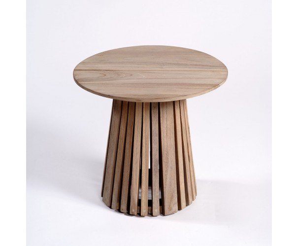 Mesa auxiliar de teca envejecida palillería 50 Mesa auxiliar de teca envejecida palillería 50