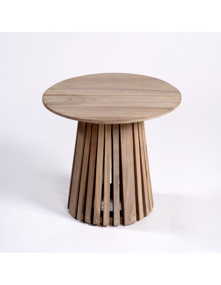 Mesa auxiliar de teca envejecida palillería 50 Mesa auxiliar de teca envejecida palillería 50