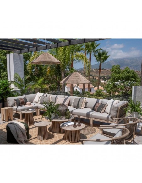 Mesa auxiliar de exterior teca pie de palillería 45 Mesa auxiliar de exterior teca pie de palillería 45 - Imagen 2