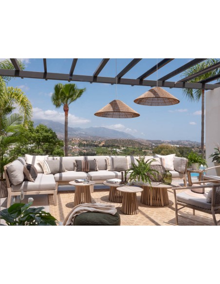 Pantalla de ratán sintético forma cónica Pantalla de ratán sintético forma cónica