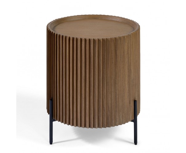 Mesita cilíndrica madera natural con puerta Mesita cilíndrica madera natural con puerta - Imagen 4