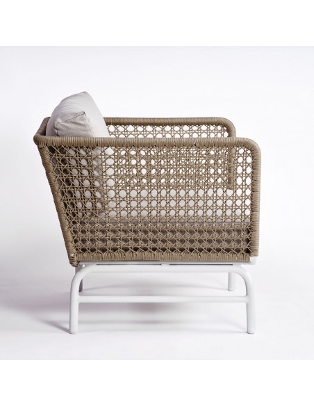 Sillón de cuerda y metal color topo/piedra Sillón de cuerda y metal color topo/piedra